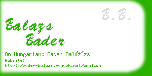 balazs bader business card